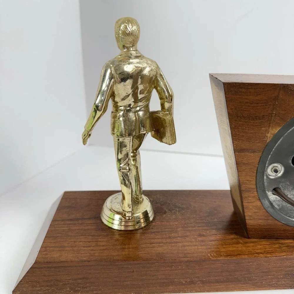 Automotive Salesmen of the Year Award 1972 Desk Clock Trophy WORKS